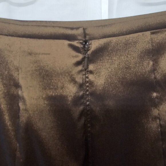 Tadashi Shoji Skirt Taffeta Brown Shimmery Maxi Goth Whimsigoth Formal 14 - Picture 4 of 10